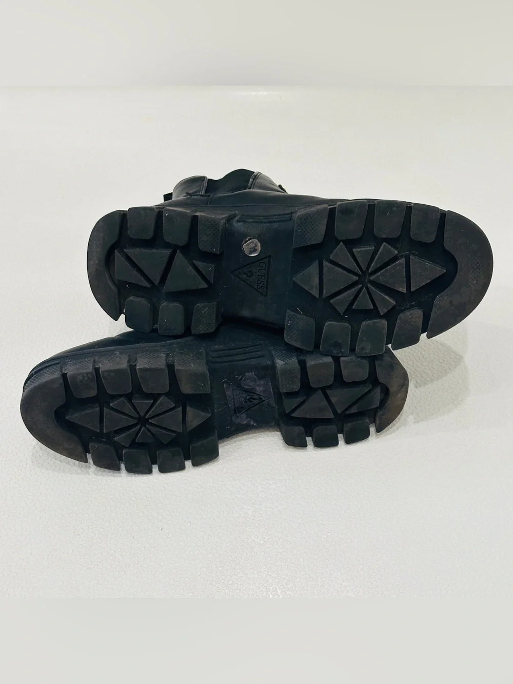 GUESS Black Men’s Lug-Sole Chukka Boots with Gold Logo